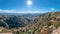 Mount Lemmon, Arizona- Mountainside highway and rock formations view from above