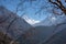 Mount Lhotse framed by tree branches