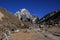 Mount Lobuche and trekking trail