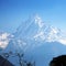 Mount Machhapuchhre blue colored