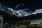 Mount Manaslu and it\'s Range Night View Shot from Shyala Village during Manaslu Circuit Trek