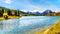 Mount Moran and surrounding Mountains in the Teton Mountain Range of Grand Teton National Park with Kayakers on the Snake River