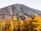 Mount Nantai with fall colors in Nikko national park