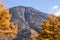 Mount Nantai with fall colors in Nikko national park