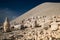 Mount Nemrut or Nemrud, Turkey. Monumental statues, royal tomb