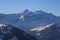 Mount Oldehore and Diablerets Glacier. Winter landscape near Gstaad, Switzerland