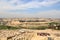 Mount of Olives Jewish Cemetery and Jerusalem Old city cityscape panorama with Dome of the Rock with gold leaf and Al-Aqsa Mosque