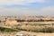 Mount of Olives Jewish Cemetery and Jerusalem Old city cityscape panorama with Dome of the Rock with gold leaf and Al-Aqsa Mosque