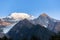 Mount peak view oMount peak view of View of the part of Mont-Blanc massif in the evening sunset light, Chamonix-Mont-Blanc, France