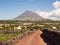 Mount Pico with vineyards and villages in the foreground, Pico Island, Azores