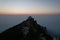 Mount Pilchuck Lookout Tower against dusk sky in Washington State
