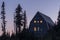 Mount Rainier Guide Service Building at Sunset