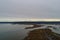 Mount Rainier on the horizon from above the Puget Sound in Olympia, Washington