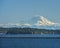 Mount Rainier and Interstate 90 Floating Bridge over Lake Washington