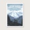 Mount Rainier National Park poster illustration, peak of mountain scenery poster