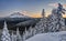 Mount Rainier at Sunrise from Cascade Mountains