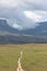 Mount Roraima and the access trail to the mountain.