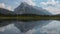 Mount Rundle reflecting in the Vermillion Lake near Banff