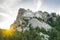 mount Rushmore national memorial at sunset