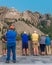 Mount Rushmore National Memorial tourists on the Grand View Terrace