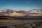 Mount Shasta and I-5 in North California at sunset