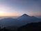 Mount sindoro silhouette from Sikunir sunrise view