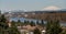 Mount St Helen`s Looms Large Willamette River Portland Oregon