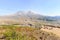 Mount St. Helens and people on viewpoint