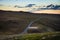 Mount St. Helens volcano and the blast zone landscape