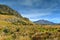 Mount Sunday and surrounding mountain ranges, used in filming Lord of the Rings movie Edoras scene, in New Zealand