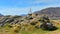 Mount Sunday and surrounding mountain ranges, used in filming Lord of the Rings movie Edoras scene, in New Zealand