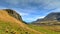 Mount Sunday and surrounding mountain ranges, used in filming Lord of the Rings movie Edoras scene, in New Zealand