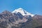 Mount Tetnuldi rises above the Great Caucasian Range in the upper Svaneti in Georgia, Mountain Landscape