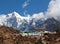 Mount Thamserku and village on the way to Everest base camp