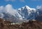 Mount Thamserku and village on the way to Everest base camp