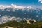 The mount Triglav, the highest peak in Slovenia, as seen from the Vogel touristic area