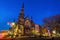 Mount Vernon Place United Methodist Church at night, in Mount Vernon, Baltimore, Maryland