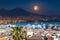 Mount Vesuvius, Naples and Bay of Naples, Italy. Opposites in nature: day and night, light and darkness