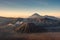 Mount volcano an active, Kawah Bromo, Gunung Batok at sunrise