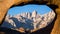 Mount Whitney summit through sandstone archway