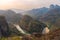 Mount Wuyi scenery. The picture is Tianyou peak scenic spot of Mount Wuyi. The river is Nine-twist Stream, Nanping, Fujian, China