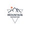 Mountain Adventure Outdoor logo design vector in triangle, best for sport or recreation logo etc
