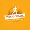Mountain Adventure Sport Trail. Creative Vector Outdoor Concept on Grunge Background