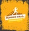 Mountain Adventure Sport Trail. Creative Vector Outdoor Concept on Grunge Background