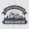 Mountain Adventure vintage label, badge, logo or emblem.