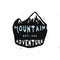 Mountain Adventure Vintage Label inside hand drawn shield