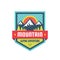 Mountain alpine adventure - vector logo template concept illustration. Expedition creative badge sign. Graphic design element