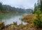 Mountain alpine autumn lake Hintersee, Berchtesgaden national park, Deutschland, Alps, Bavaria, Germany