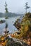 Mountain alpine autumn lake Hintersee, Berchtesgaden national park, Deutschland, Alps, Bavaria, Germany