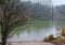 Mountain alpine autumn lake Hintersee, Berchtesgaden national park, Deutschland, Alps, Bavaria, Germany